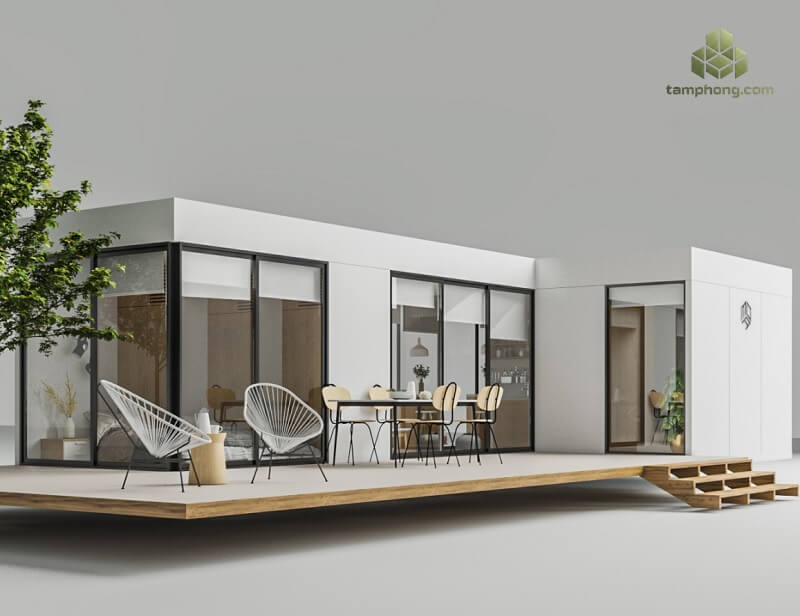 Nhà lắp ghép dân dụng hình chữ L