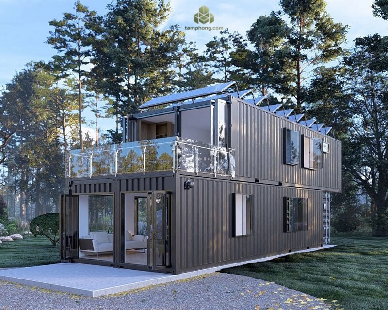 Nhà lắp ghép container 2 tầng