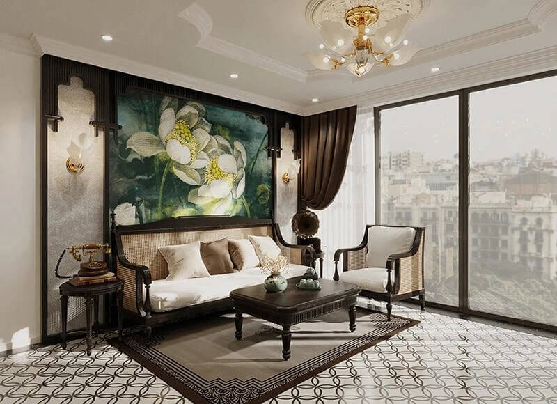 Thiết kế nội thất chung cư phong cách Indochine