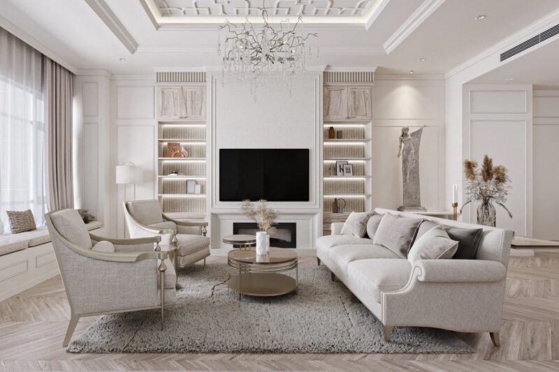 Thiết kế nội thất chung cư phong cách tân cổ điển