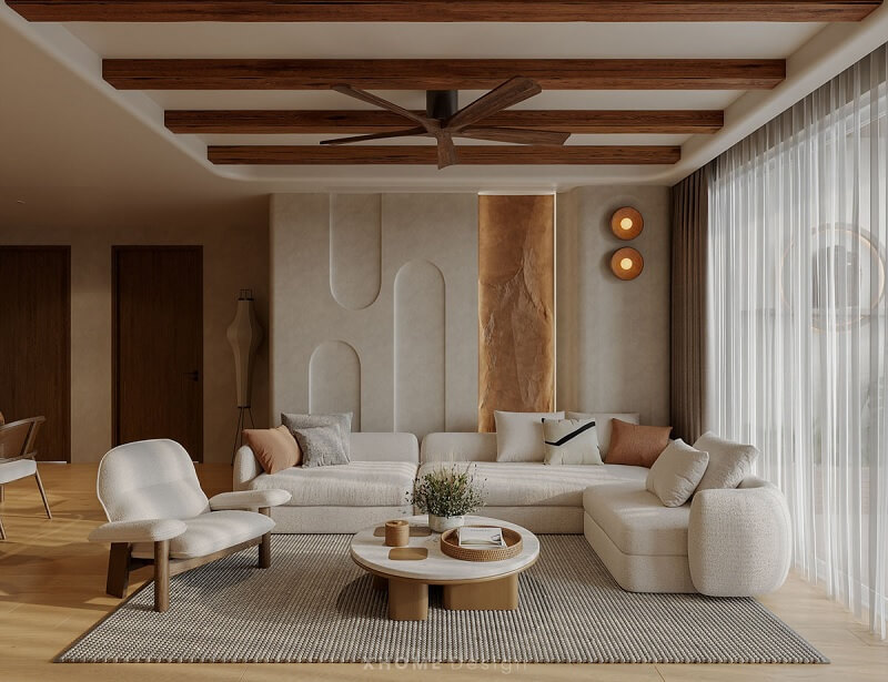 Mẫu thiết kế nội thất chung cư hiện đại 65m²: 