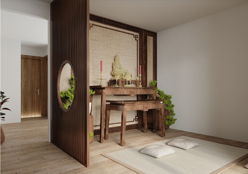 Thiết kế phòng thờ nhà phố