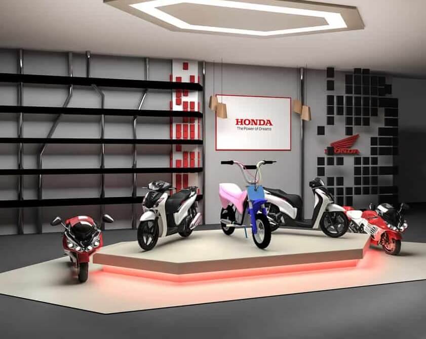 Mẫu thiết kế nội thất showroom xe máy, xe đạp